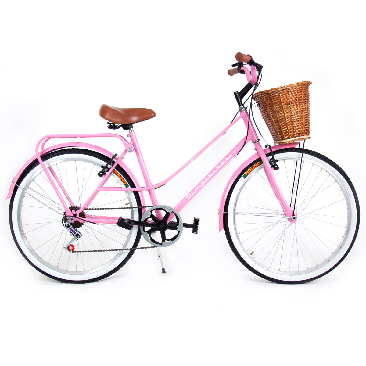 Bicicleta Rosa Bicicleta Retro Mujer Bicicleta Vintage Rodada 26