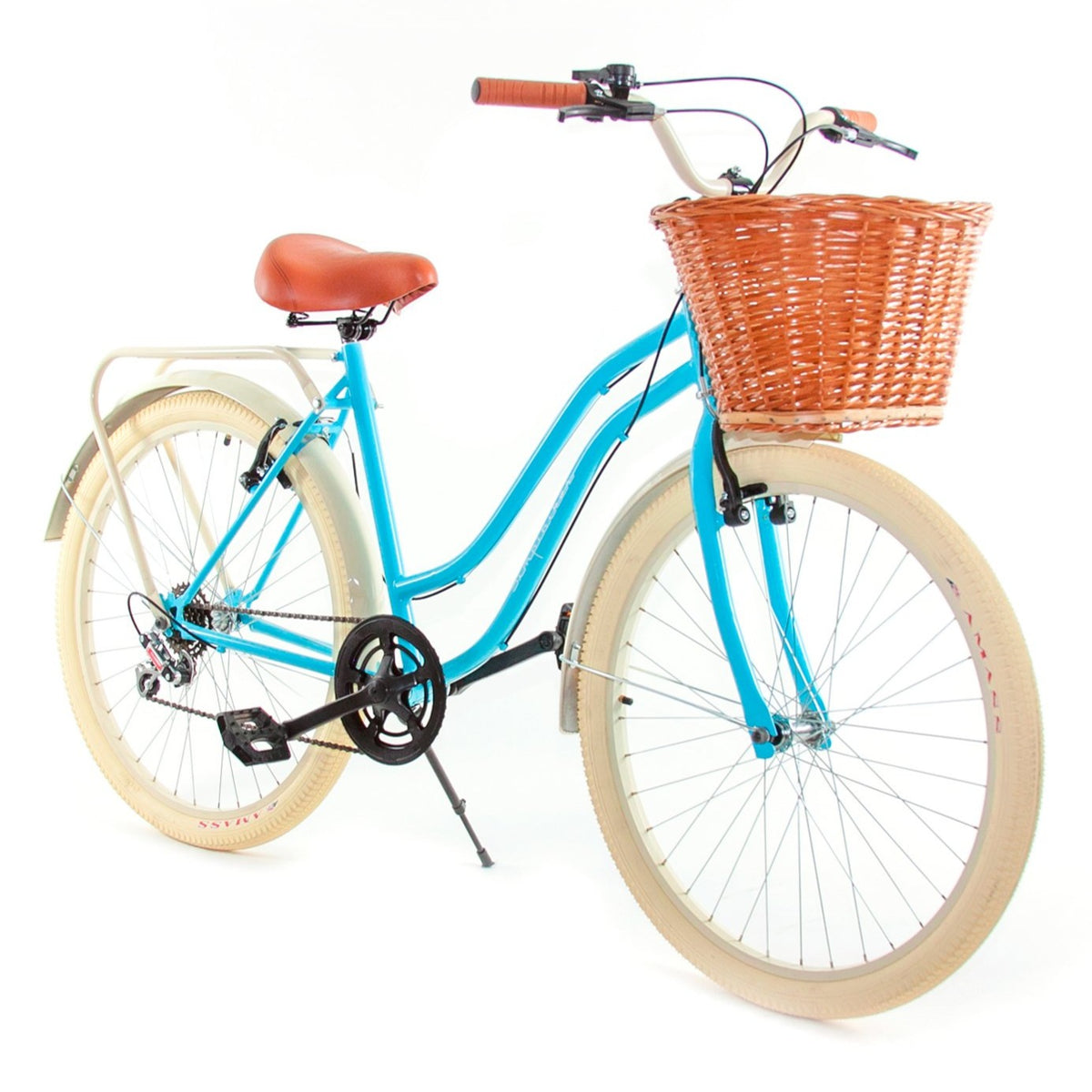 Bicicleta Vintage Dama  Rosa y Menta Canasta Tubular. – Bicicletas Vintage
