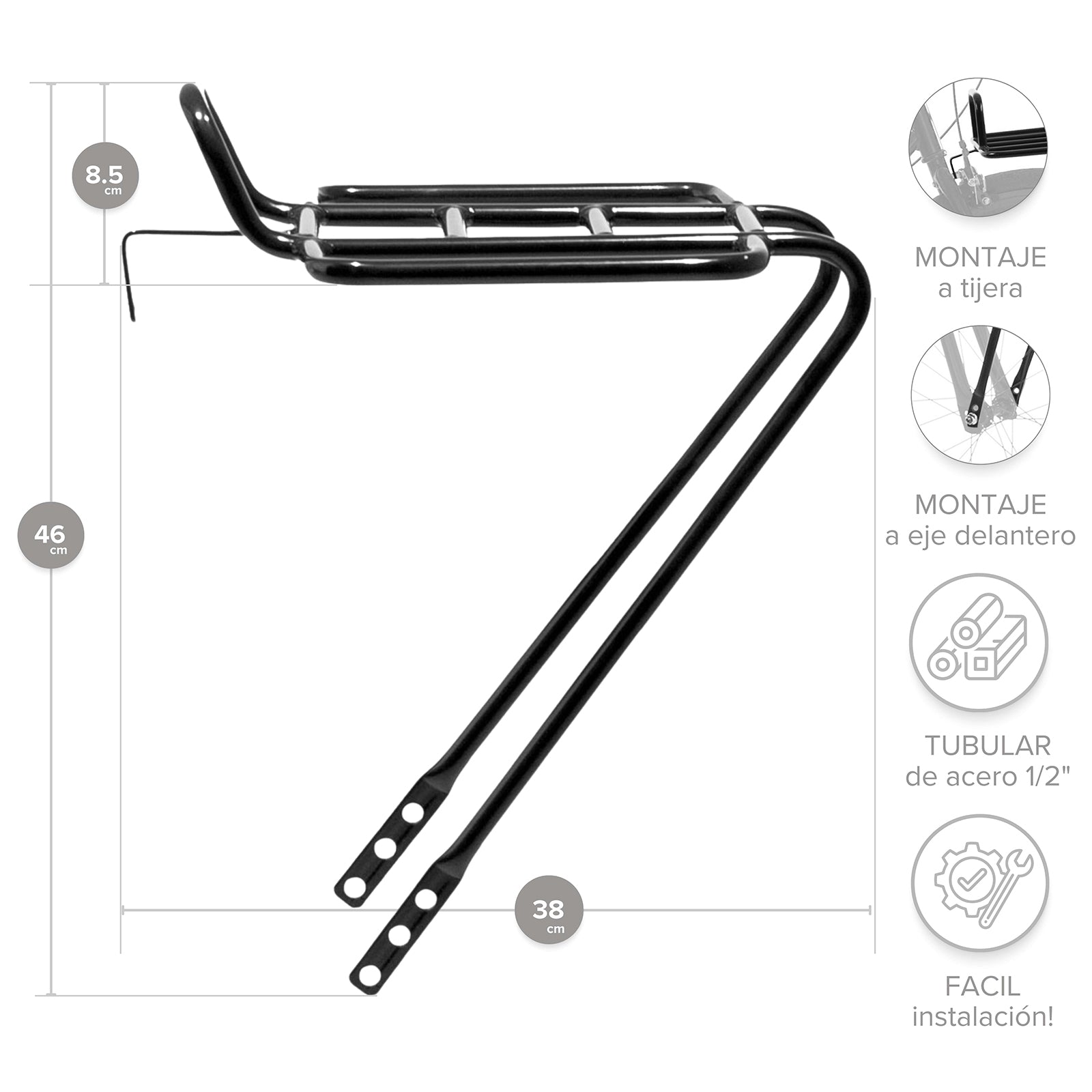 Parrilla Tubular para Bicicleta Delantera Multi Rodada M010