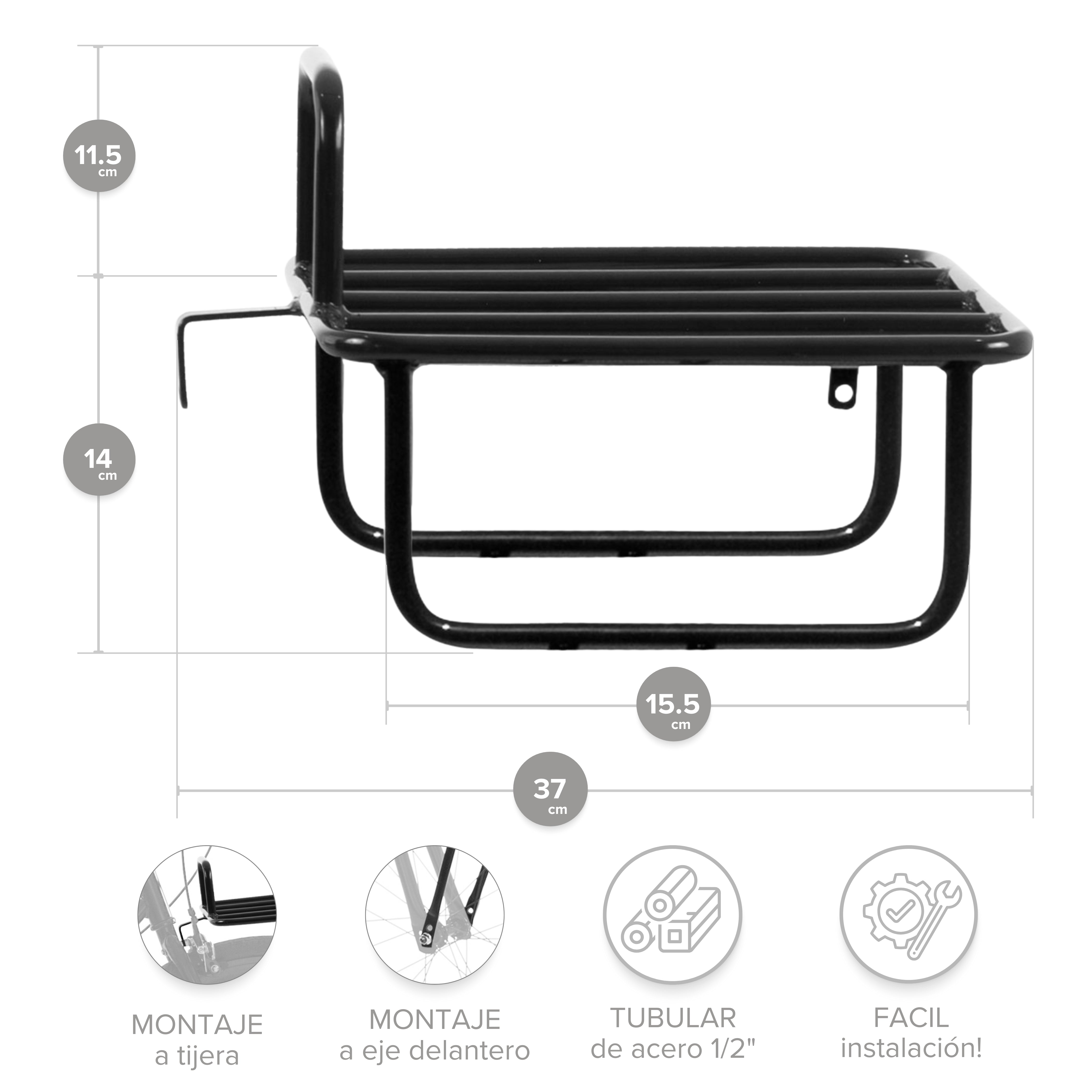 Parrilla Tubular para Bicicleta Delantera Multi Rodada M004