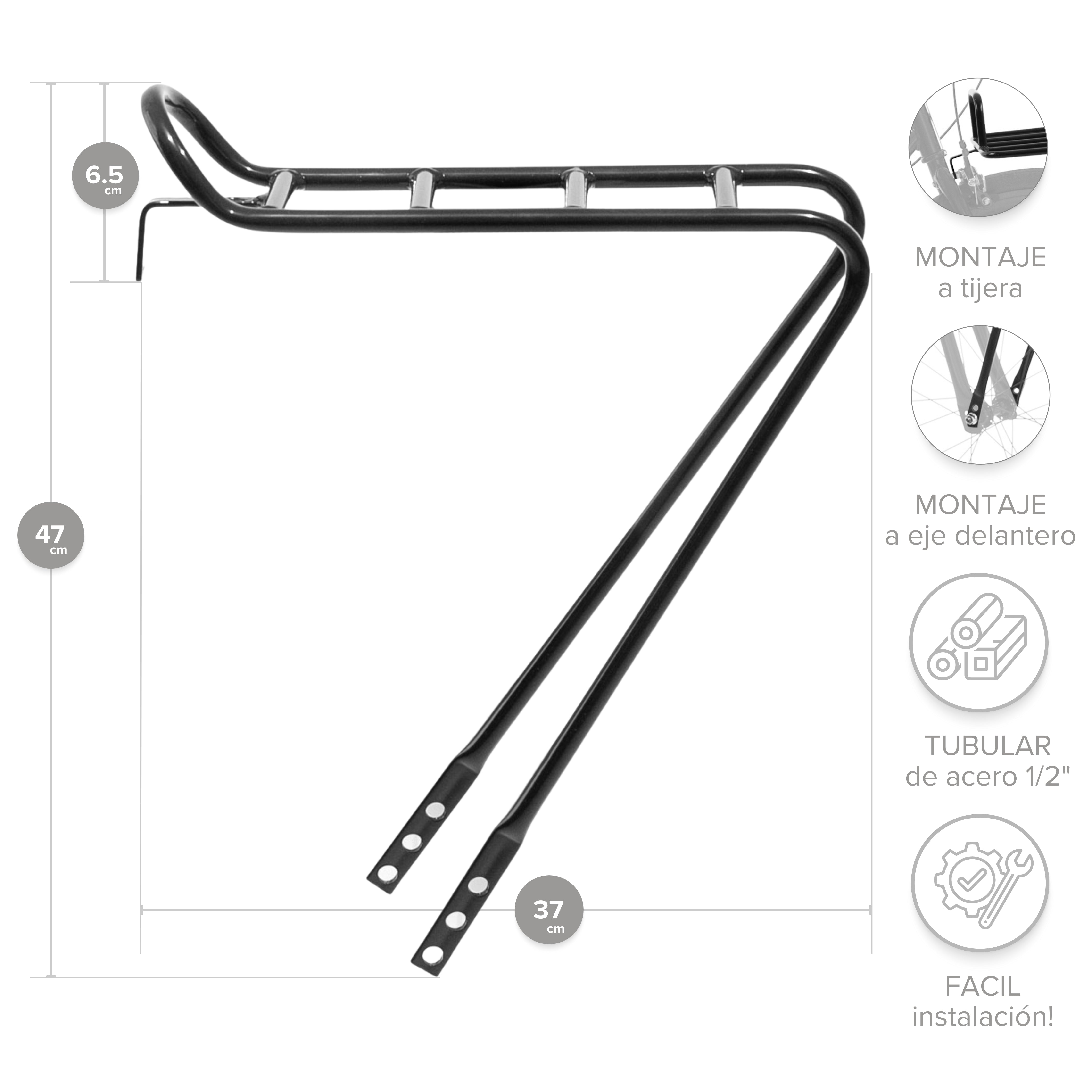 Parrilla Tubular para Bicicleta Delantera Multi Rodada M009