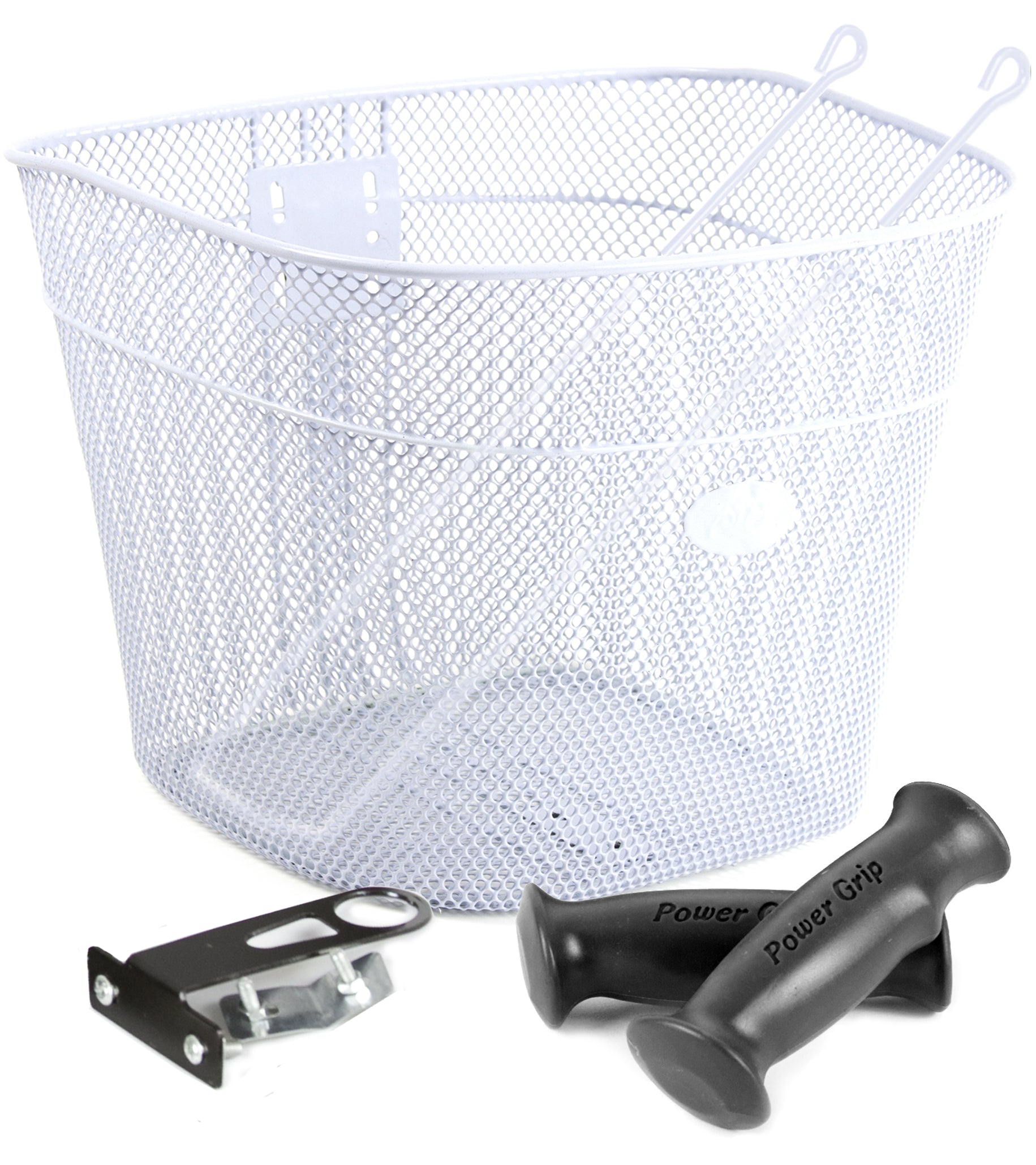 Set Canasta De Malla Metálica Para Bicicleta y Puños.