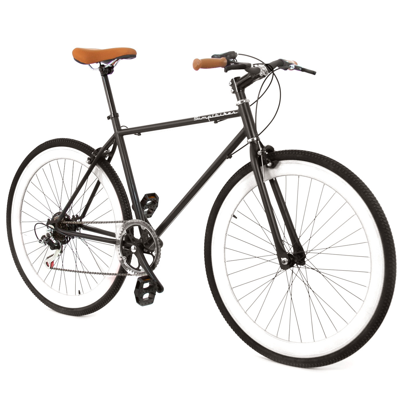 Bicicleta Fixie R700 Men Negro Mate y Blanco Freno de Horquilla.