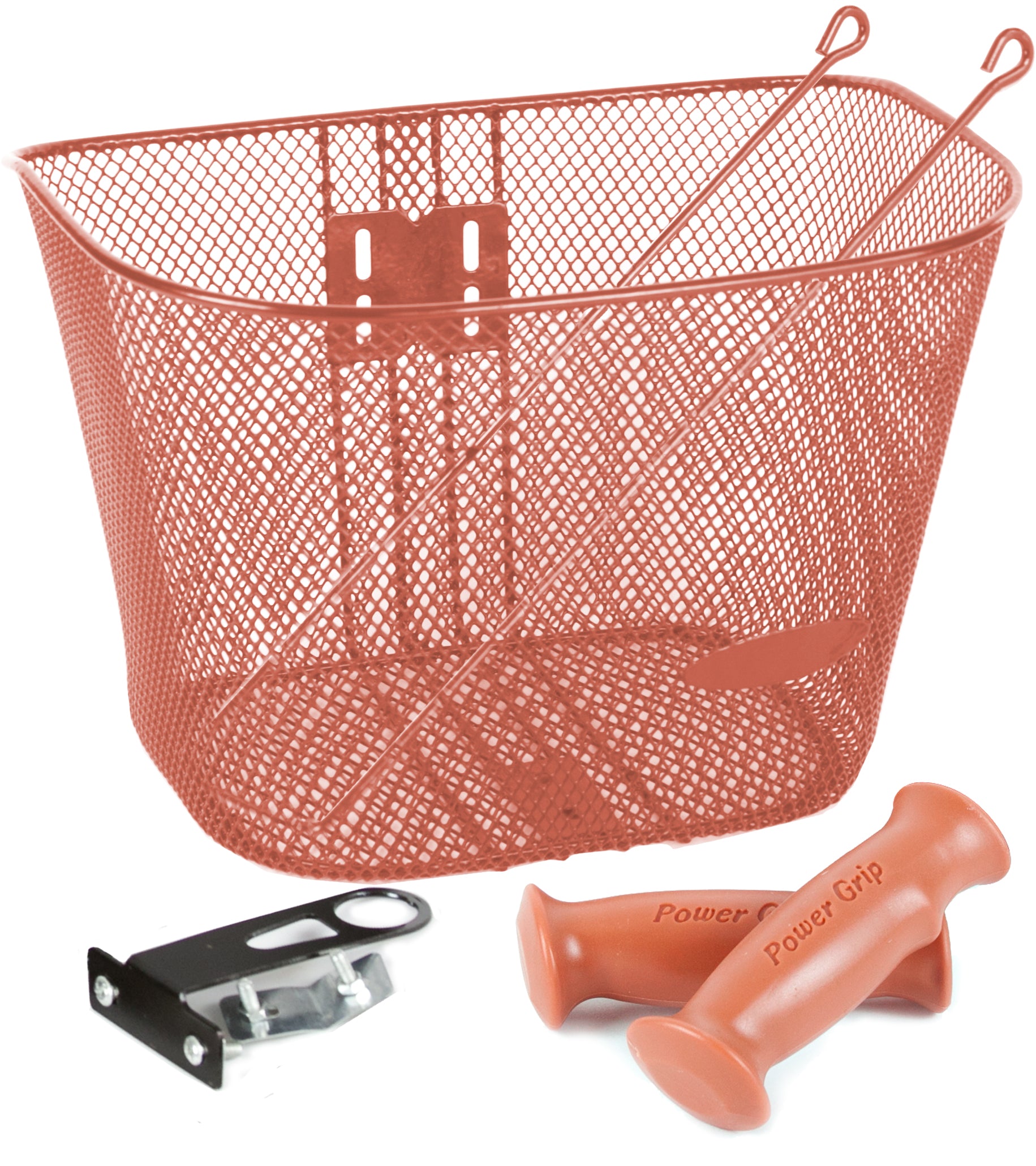 Set Canasta De Malla Metálica Para Bicicleta y Puños.