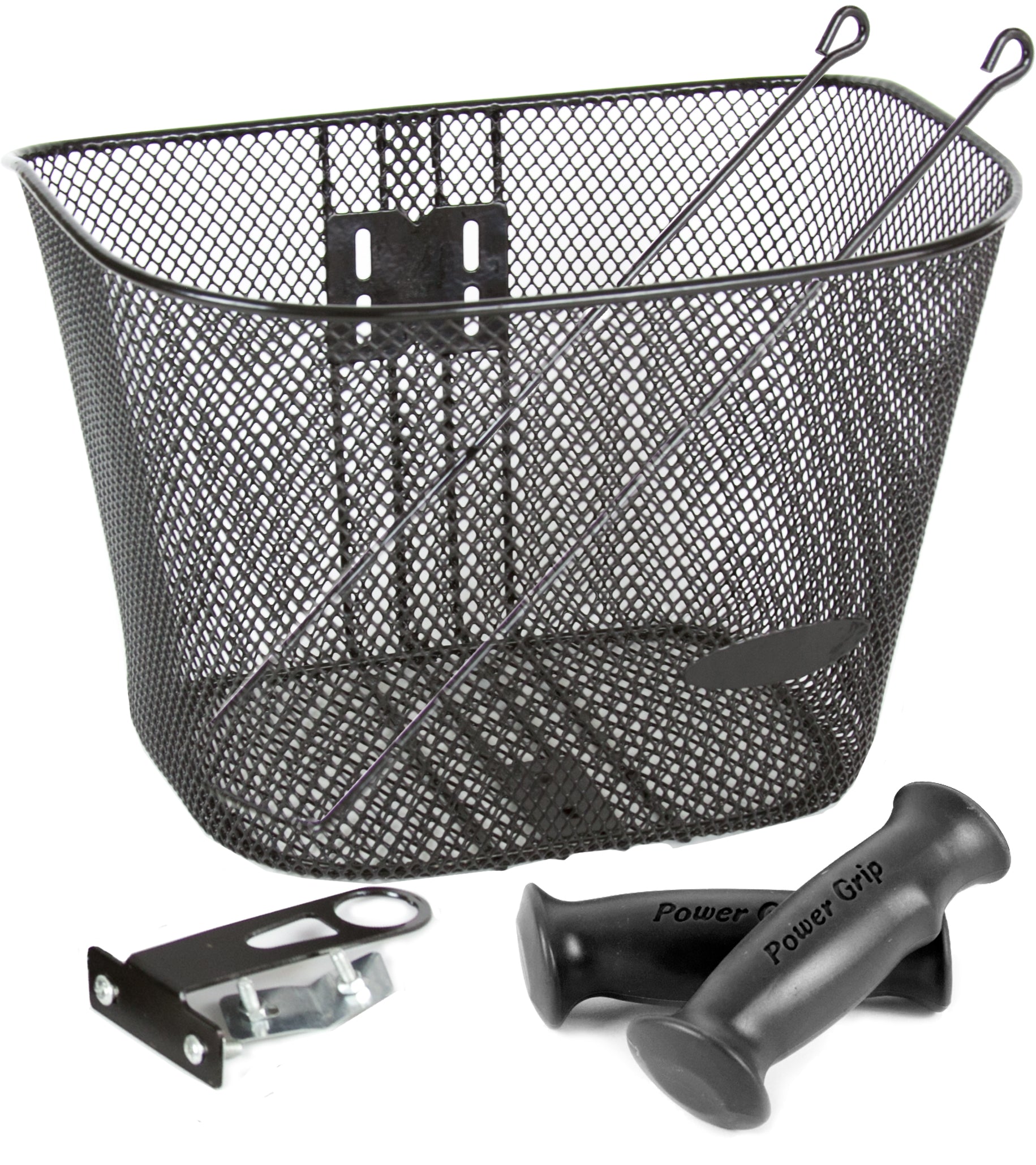 Set Canasta De Malla Metálica Para Bicicleta y Puños.