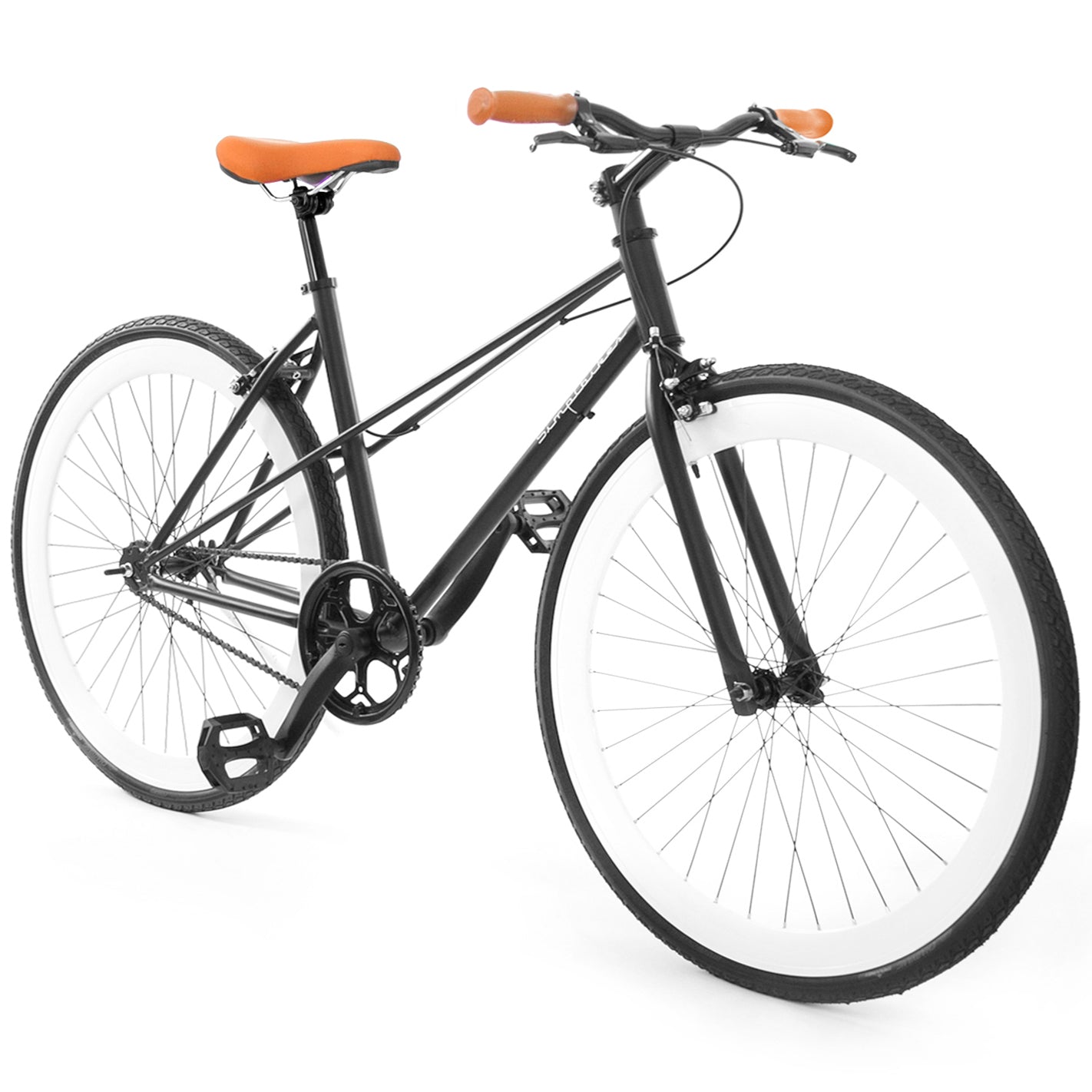 Simplbikes® Elite® Dama Negro Mate/Blanco 700c x38