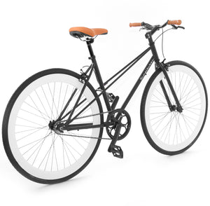 Simplbikes® Elite® Dama Negro Mate/Blanco 700c x38