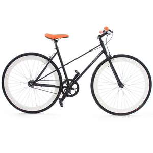 Simplbikes® Elite® Dama Negro Mate/Blanco 700c x38