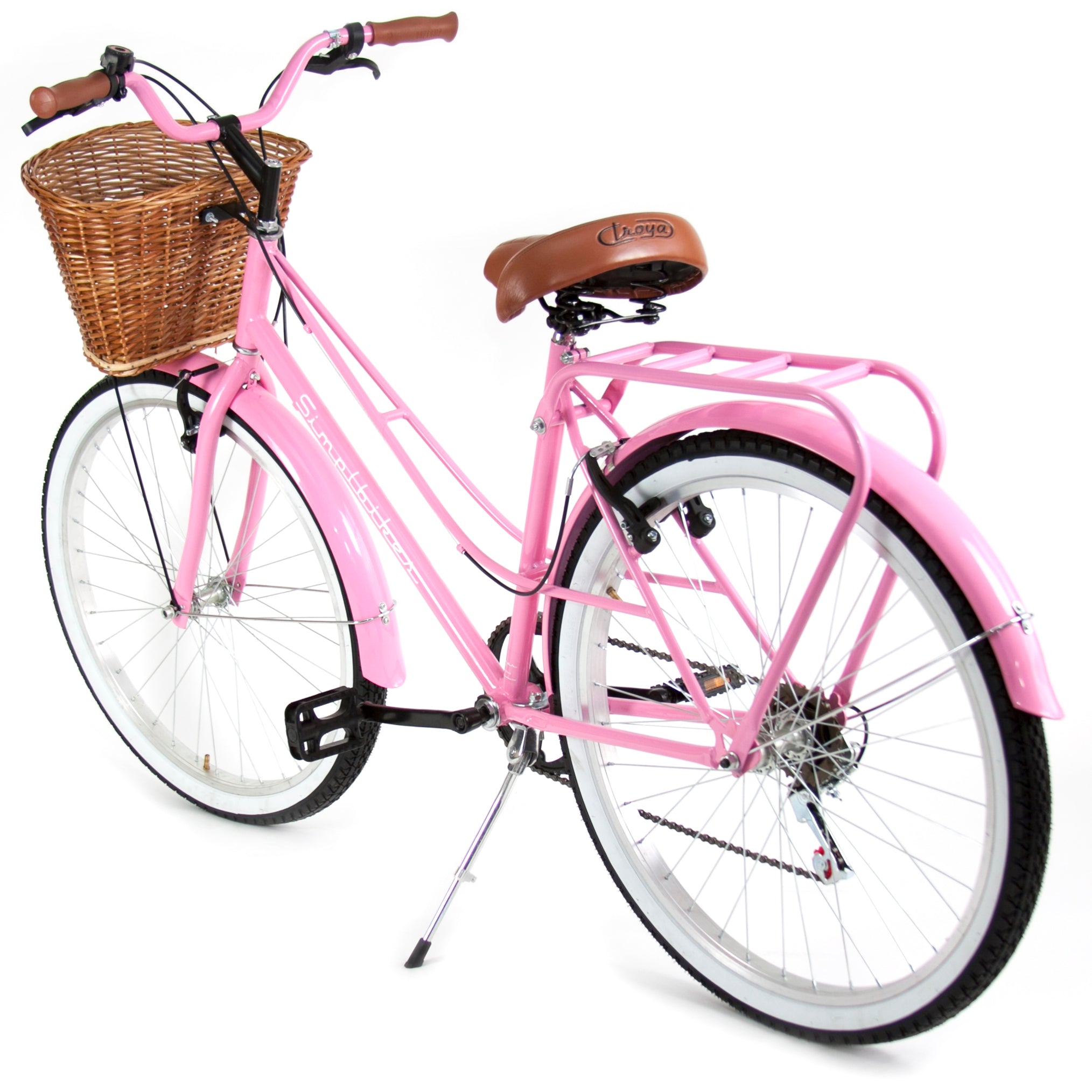 palo petróleo crudo mínimo Bicicleta Vintage Rodada 26 Dama Rosa Canasta de Mimbre. – Bicicletas  Vintage