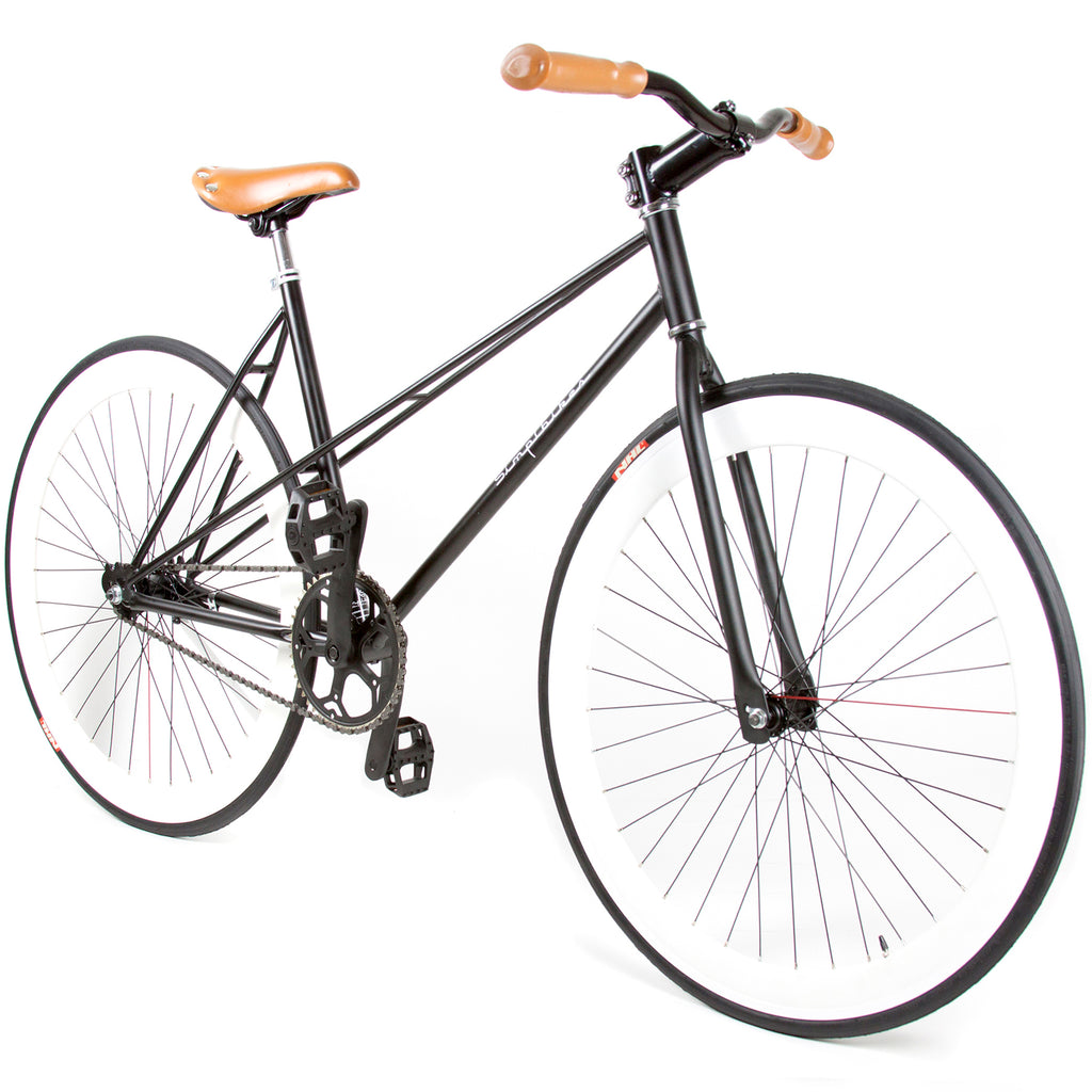 Bicicleta Fixie R700 Dama Negro Mate Freno Contra Pedal.