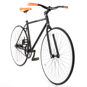 Simplbikes® Elite® Bicicleta Rodada R700 Men Contra Pedal Negro/Blanco/Café