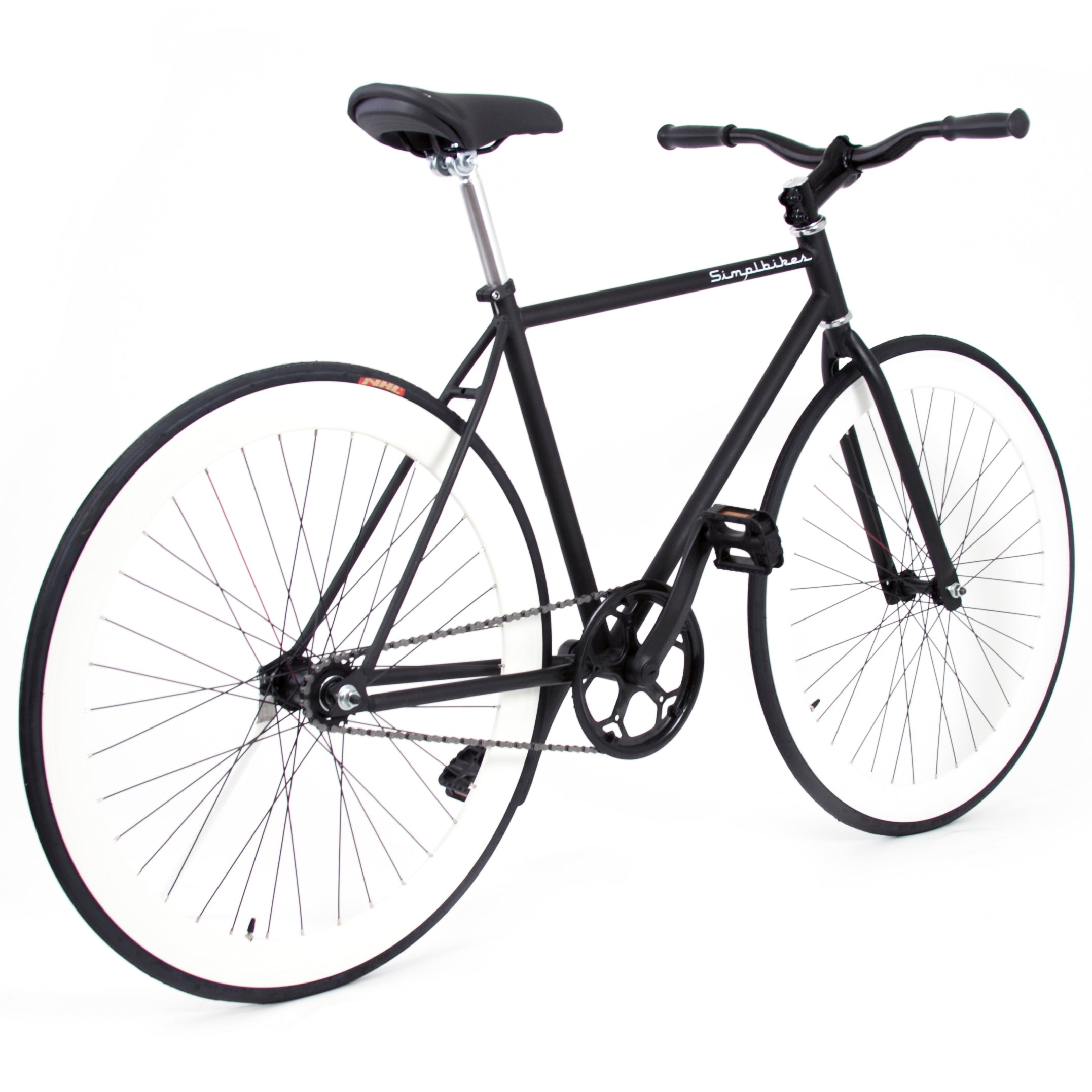 Bicicleta Elite Rodada R700 Men Contra Pedal Negro y Blanco