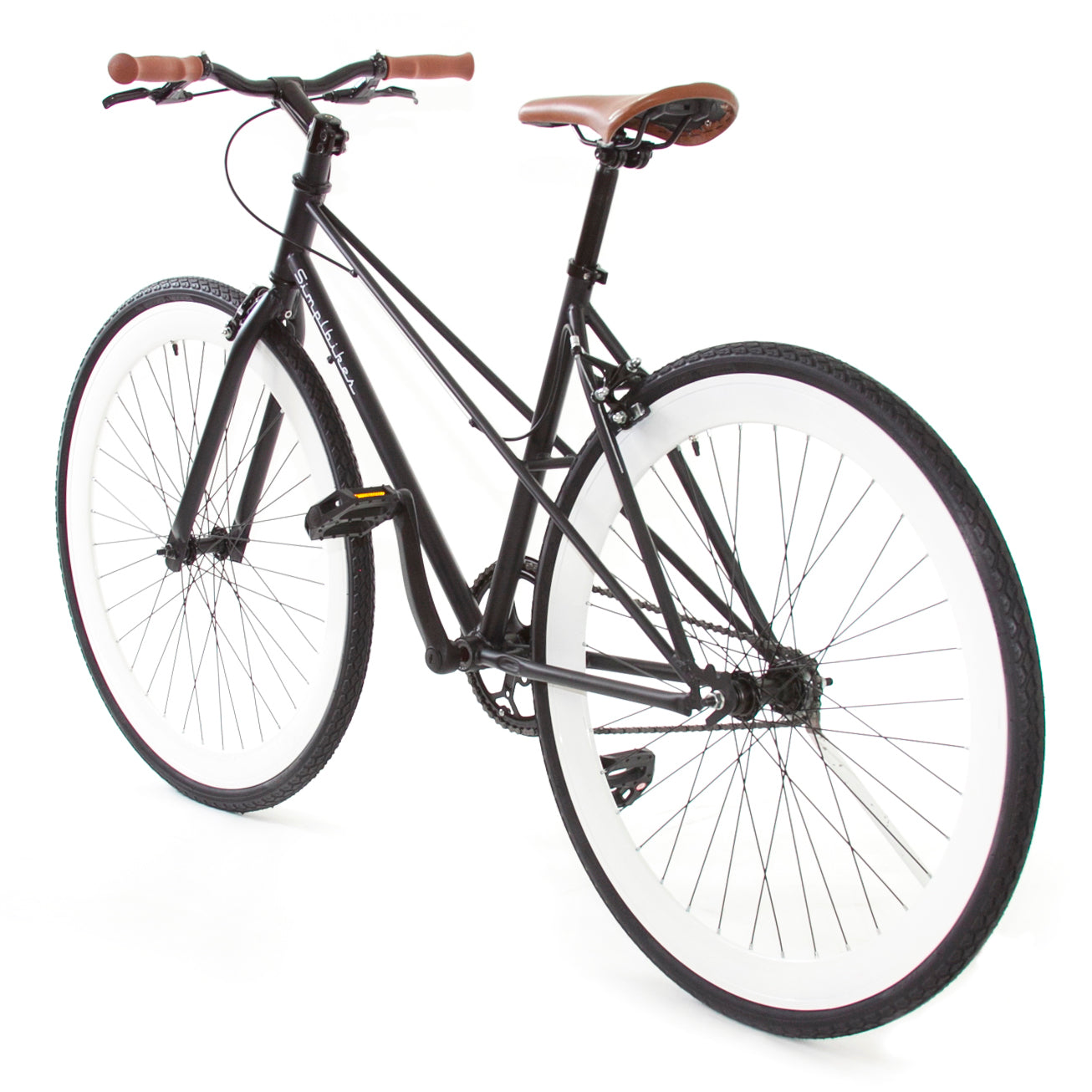 Bicicleta Elite Rodada 700 Hibrida Dama Negro Mate Bco.