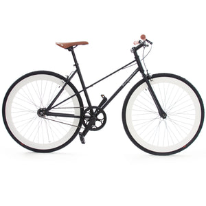 Bicicleta Elite Rodada 700 Hibrida Dama Negro Mate Bco.