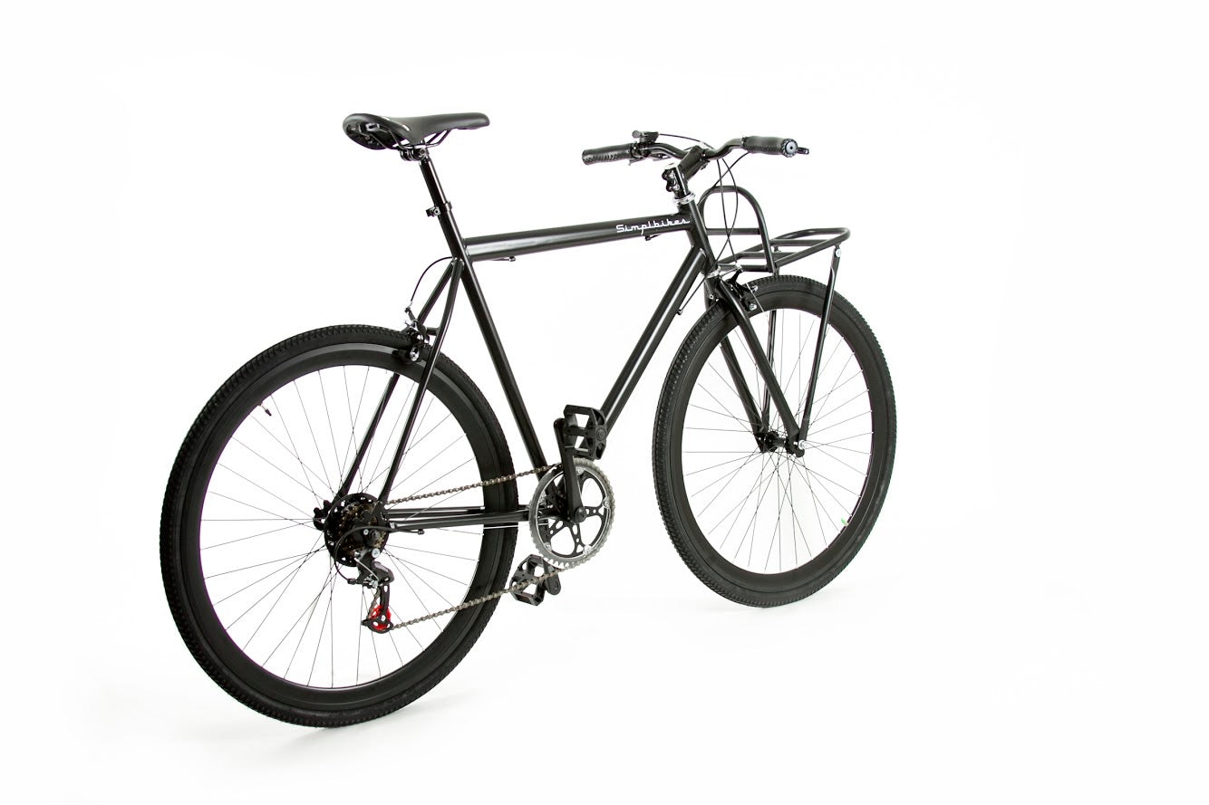 Bicicleta Híbrida Urbana R700 Men Parrilla Delantera All Black