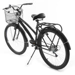 Simplbike® California® Bicicleta Vintage Negro Canasta de Malla Metálica.